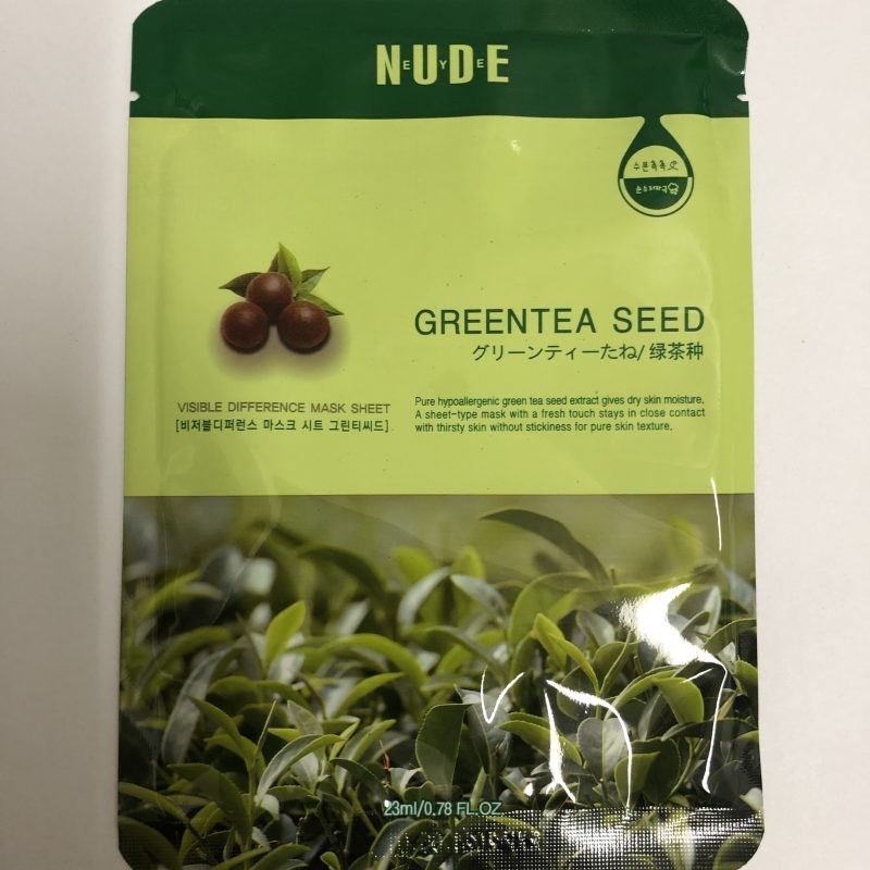 GREENTEA SEED, mask sheet, NUDE NEW, 23ml