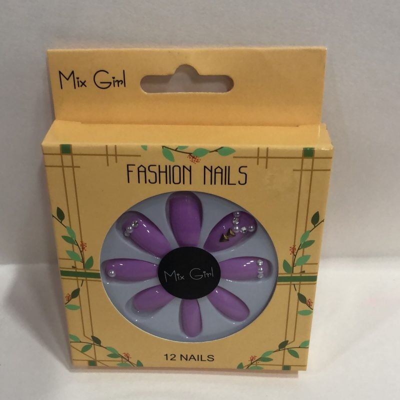 FASHION NAILS, 12 Nails, MIX GIRL, amarillo