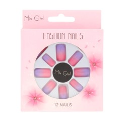 Fashion nails, MIX GIRL, 12 nails bifuminada