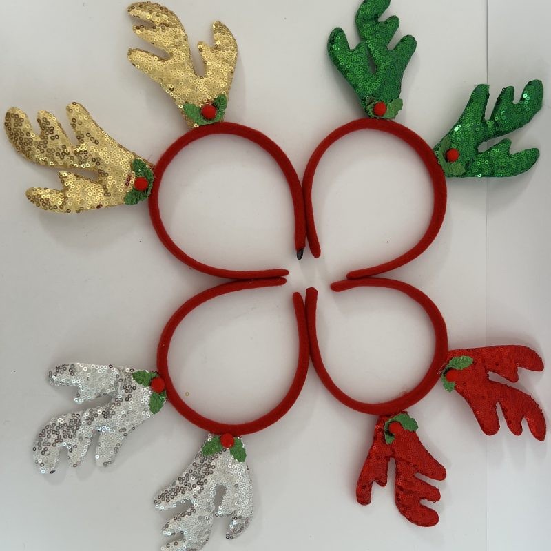 DIADEMA RENO de NAVIDAD con LENTEJUELAS, surtidos