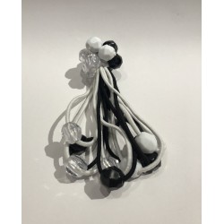 10 COLETEROS, diamante, blanco, negro y transparente, 10cm