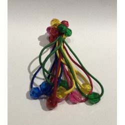 Paquete de 10 COLETEROS diamante, color fiesta traslucido, 10 cm