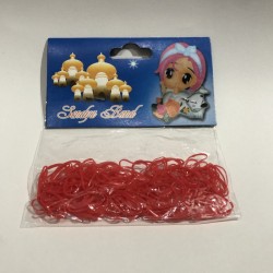 Liga de latex en bolsa con 150 pz, color rojo