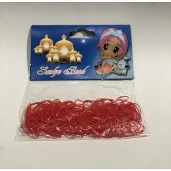 Liga de latex en bolsa con 150 pz, color rojo