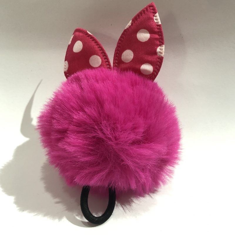 Liga para cabello con POM POM y OREJAS, modelos surtidos