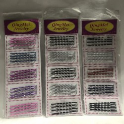 Carton de 20 PASADORES para cabello, ONDULADO, blanco y negro, 5.5 cm