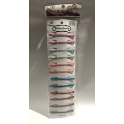 Pasador para cabello, tira con 12 pz, COLORES