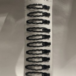 Cuca para cabello, tira de 12 pz negra