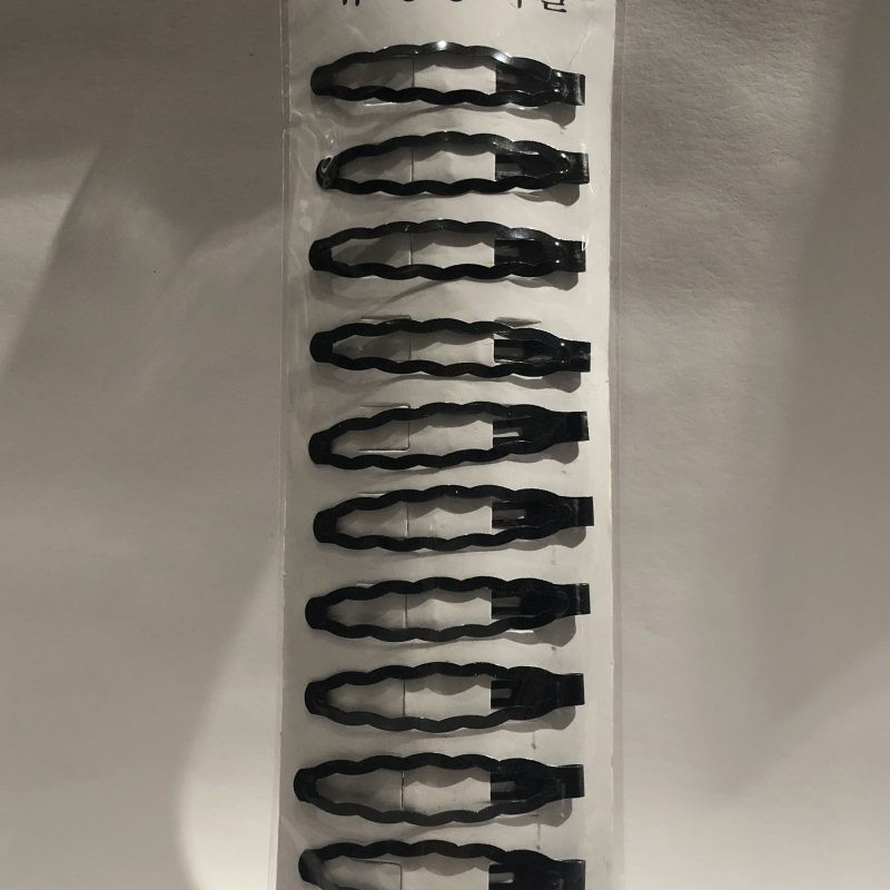 Cuca para cabello, tira de 12 pz negra