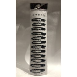 Cuca para cabello, tira de 12 pz negra