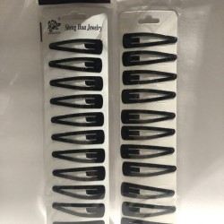 TIRA de 12 CUCAS para cabello, color negro, 5.5cm