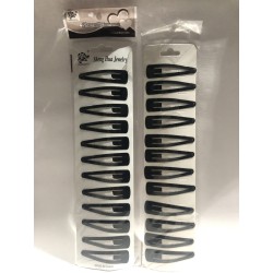 TIRA de 12 CUCAS para cabello, color negro, 5.5cm