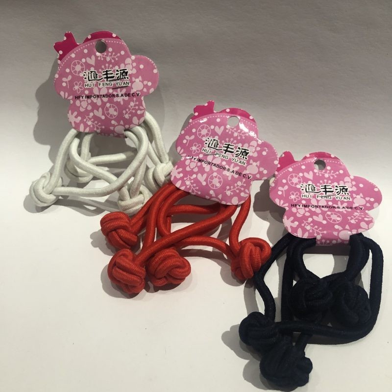 Par de LIGA para cabello NUDO grande matte, escolar