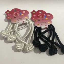 Liga para cabello NUDO GRANDE SATINADO blanco y negro