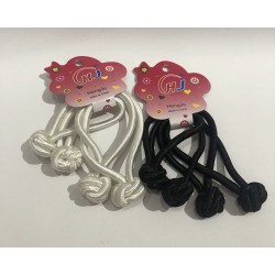 Liga para cabello NUDO GRANDE SATINADO blanco y negro