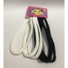 Carton de 6 LIGAS para cabello de LICRA JUMBO, colores blanco  y negro 13