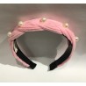 Diadema textil, trenzada con perlas, colores surtidos