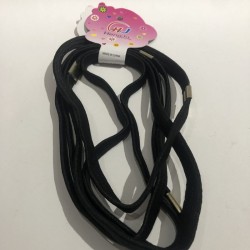 Carton de 5 LIGAS, BANDA para cabello con grapa, color negro