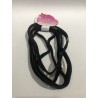 Carton de 5 LIGAS, BANDA para cabello con grapa, color negro