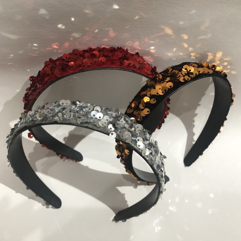 Diadema para cabello de lentejuelas, colores surtidos