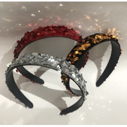 Diadema para cabello de lentejuelas, colores surtidos