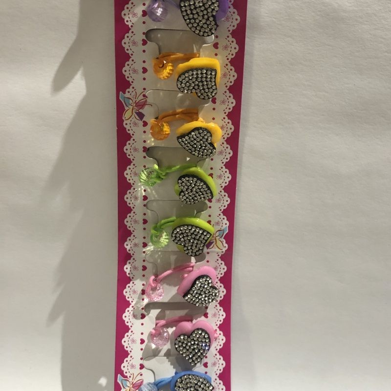 COLETERO de CORAZON con CRISTALES, colores surtidos, 2 cm