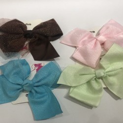 Pinza para cabello caiman, MOÑO con GLITTER, colores surtidos