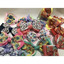 Pinza caiman, Moño JUMBO con NUDO y figura dibujada