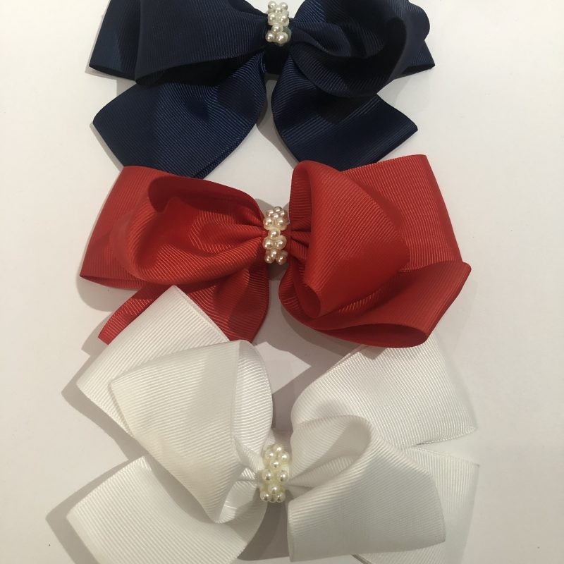 PINZA caiman MOÑO GRANDE con PERLAS, escolar