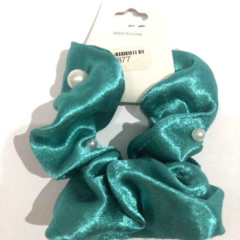 DONA scrunchie, SATINADA con perlas