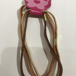 Liga para cabello satinada, en carton con 3pz, CAFÉ