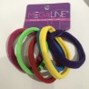 Set de 6 LIGAS de LICRA para cabello MEGALINE, JUMBO, colores fiesta, 6.5cm
