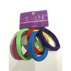 Set de 6 LIGAS de LICRA, MEGALINE, fiesta, 5.5 cm