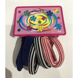 Carton de 6 LIGAS de LICRA para cabello, mediana, bicolor #04, 5 cm