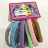 Carton de 6 LIGAS de LICRA para cabello, colores pastel, 6 cm