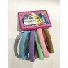 Carton de 6 LIGAS de LICRA para cabello, colores pastel, 6 cm