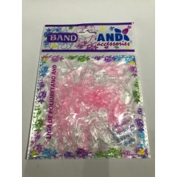 Bolsa de 200 ligas de latex, TPU para cabello AND, transparente y rosa