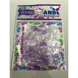 Bolsa de 200 ligas de látex TPU para el cabello AND, transparente y morado